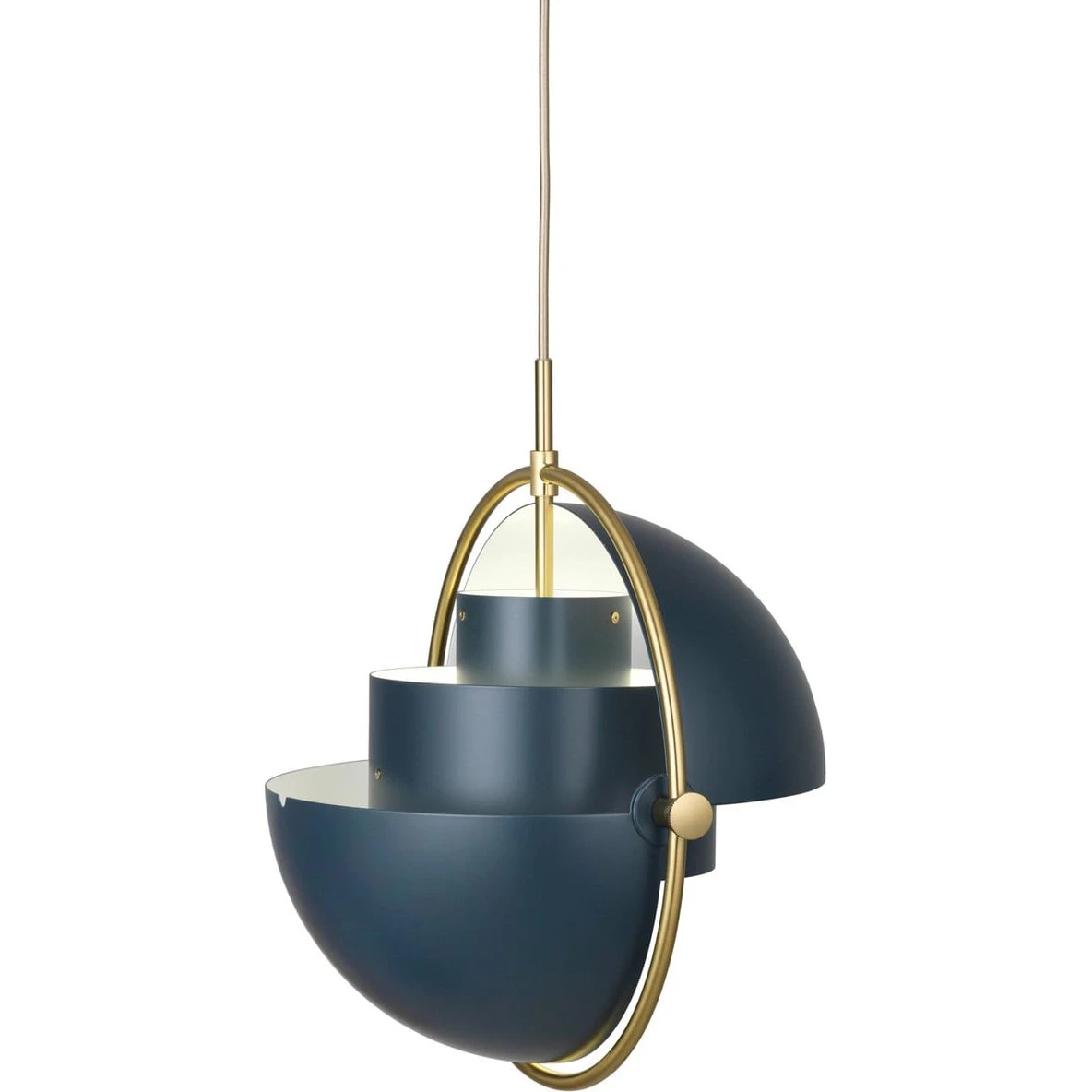GUBI Multi-Lite Pendel Ø36 Messing/Midnight Blue