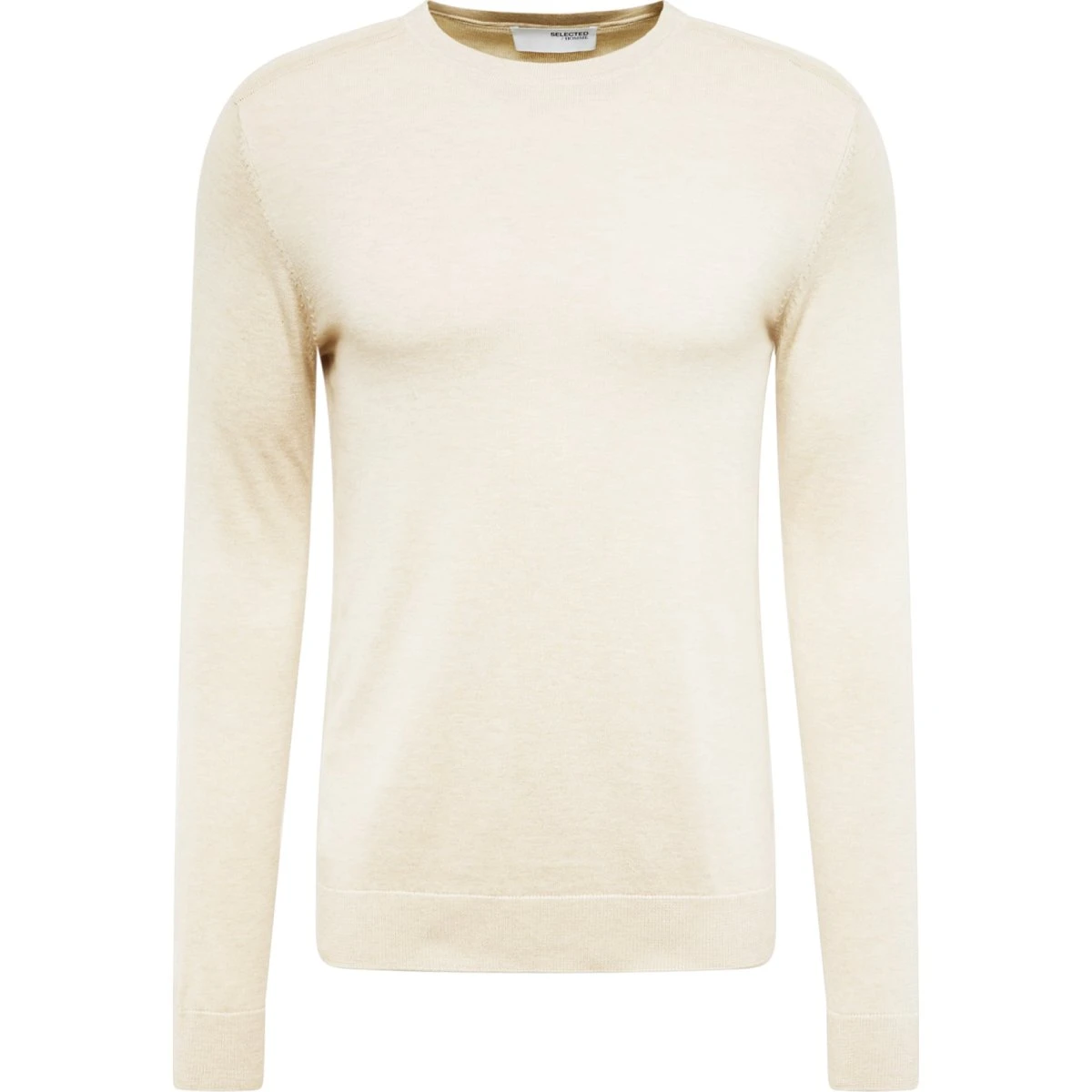Selected Pullover Berg i beige Pima bomuld