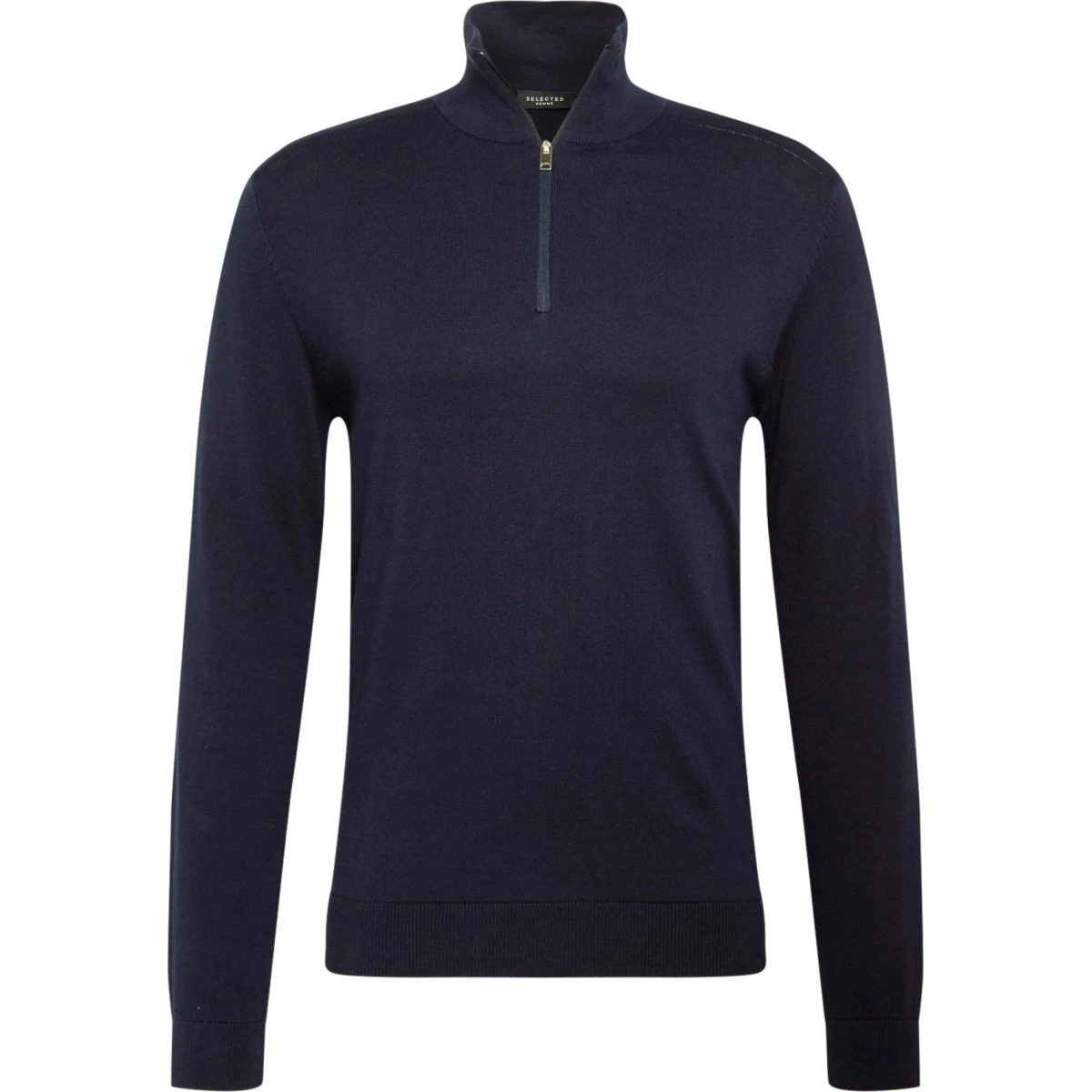 SELECTED Berg Half Zip Cardigan i marinblå