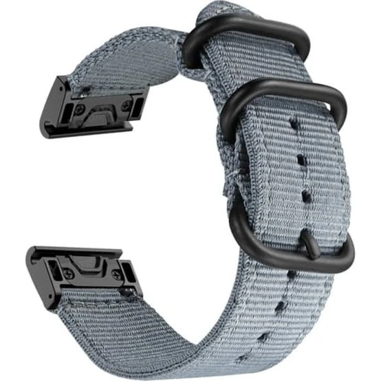 26 mm Nylon-urrem til Garmin Fenix 7X, 6X Pro & Tactix7 - Grå