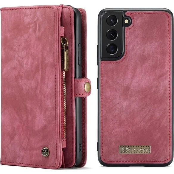 CaseMe Samsung Galaxy S22 Etui med Pung og Lynlås - Rød