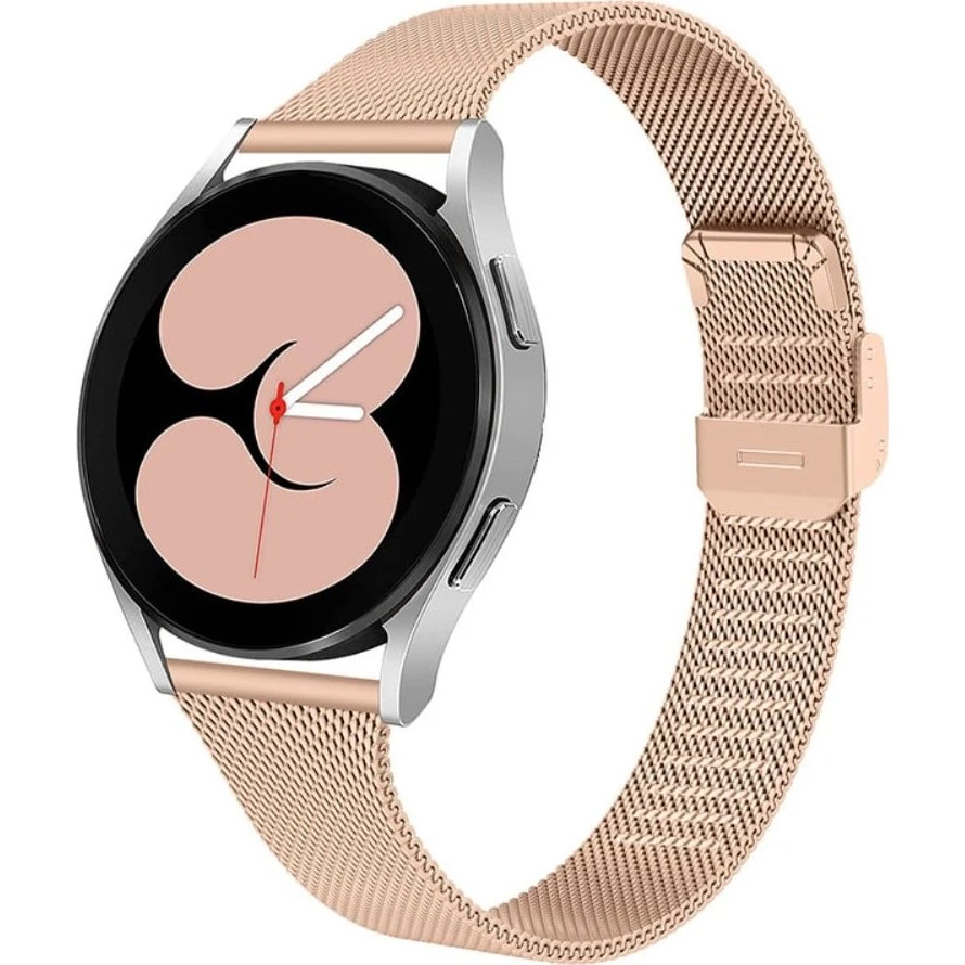Samsung Galaxy Watch 4 Milanese-rem i rustfrit stål, 20 mm, Rødguld