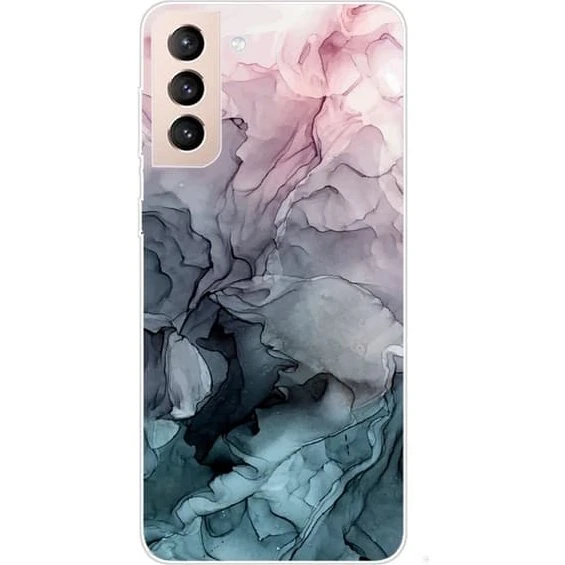 Samsung Galaxy S22 Marble Etui - Rose og Blå Skyer