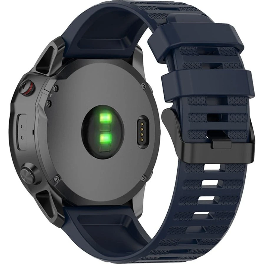 26 mm åndbar silikone-urrem til Garmin Fenix 6X - Marine Blå