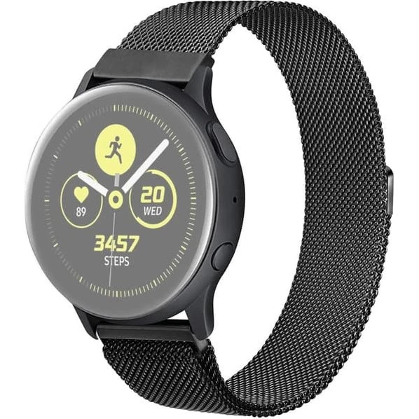 JLT Milanese Urrem i Rustfrit Stål - 22mm - Sort