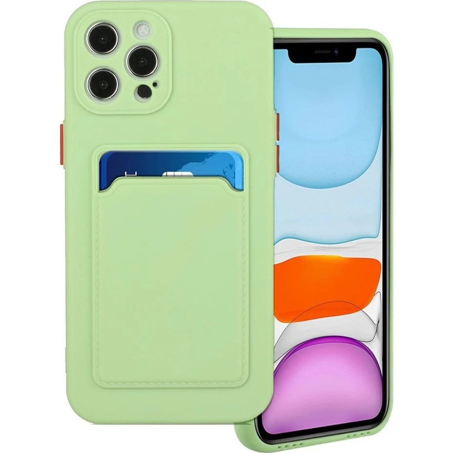 Kortholdercover til iPhone 12 / 12 Pro - Lysegrøn