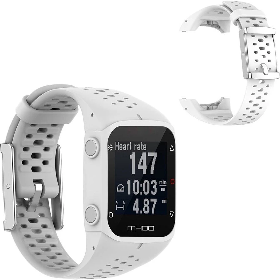 Polar M400 silikone rem - hvid