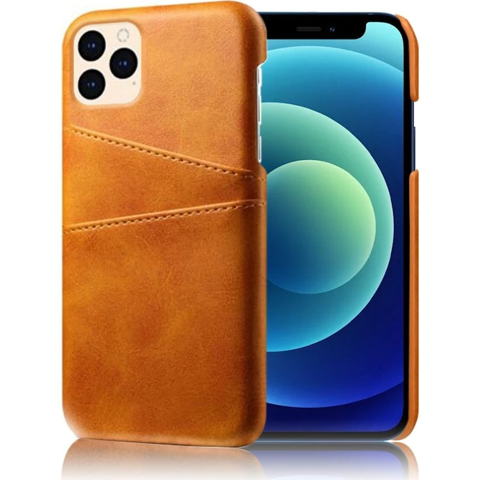 Dual Card Etui til iPhone 12 Mini - Brun