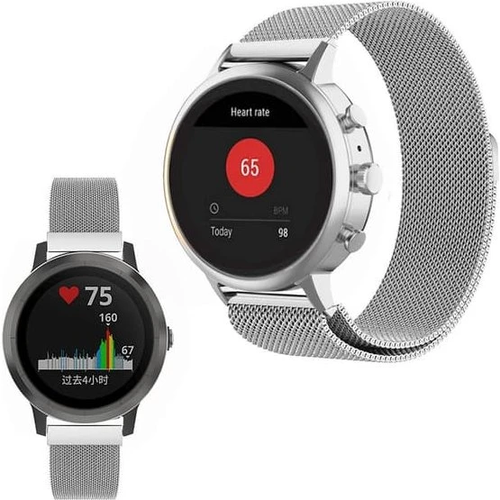 Garmin Vivoactive 4S Urrem i rustfrit stål - Sølv
