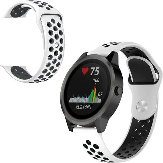 Garmin Forerunner 245 Music Silikone Rem - Hvid/Sort