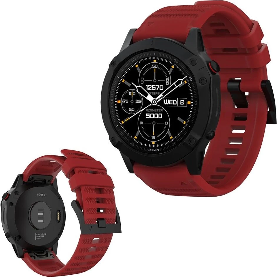 Garmin Silikone Urrem - Rød til Fenix, Forerunner og Instinct