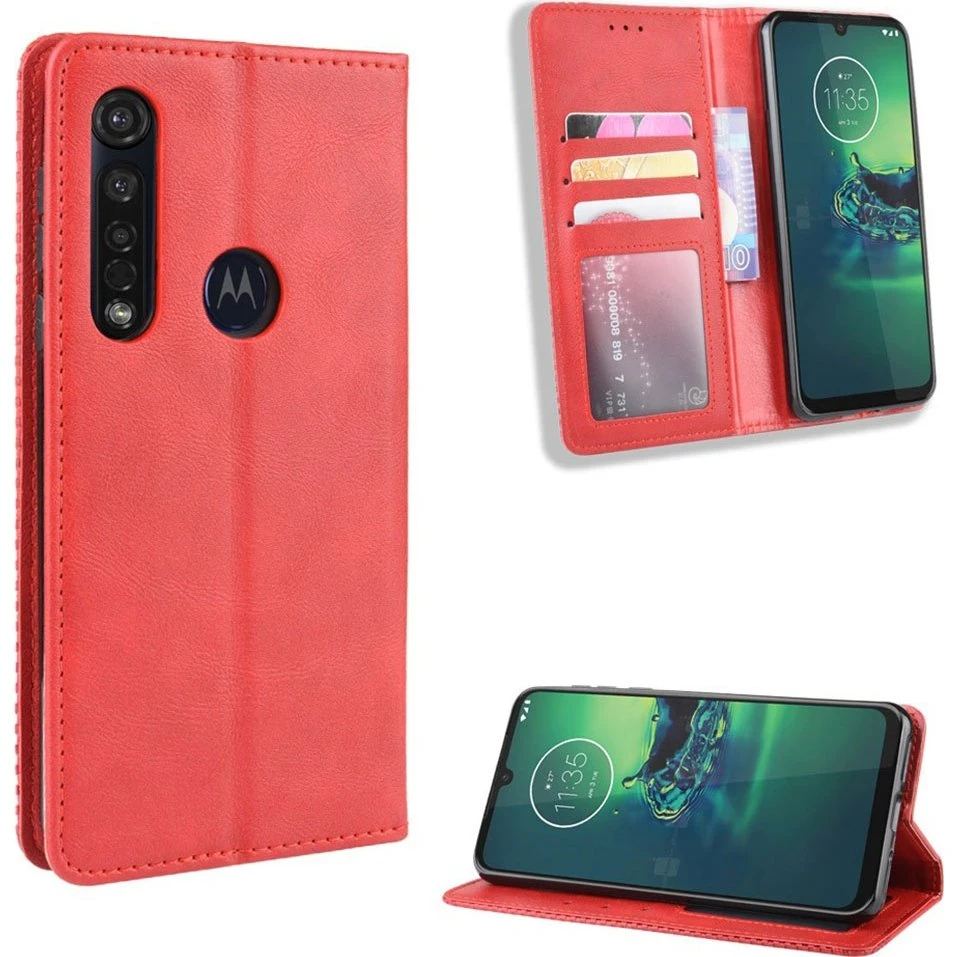 Bofink Vintage etui til Motorola Moto G8 Plus – Rød