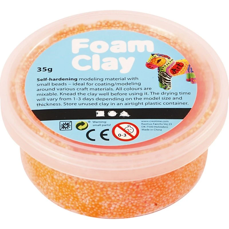 Foam Clay Neon Orange 35 g – Selvhærdende