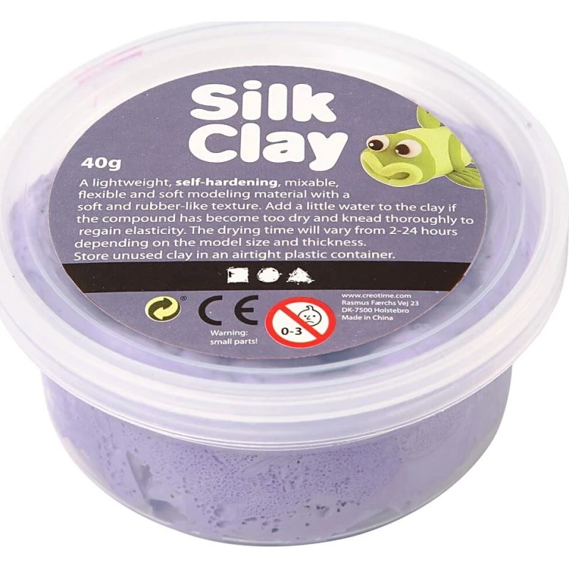 Silk Clay Lilla 40g – Blød selvhærdende modellervoks