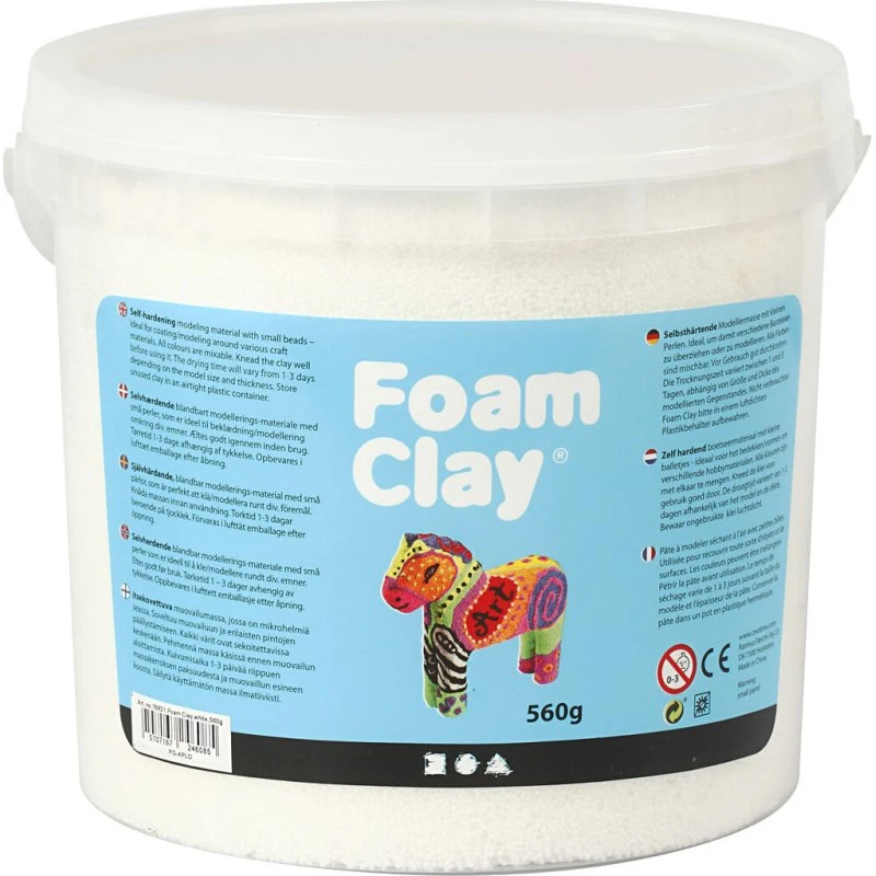Foam Clay Hvid 560 g – Selvhærdende Modellervoks