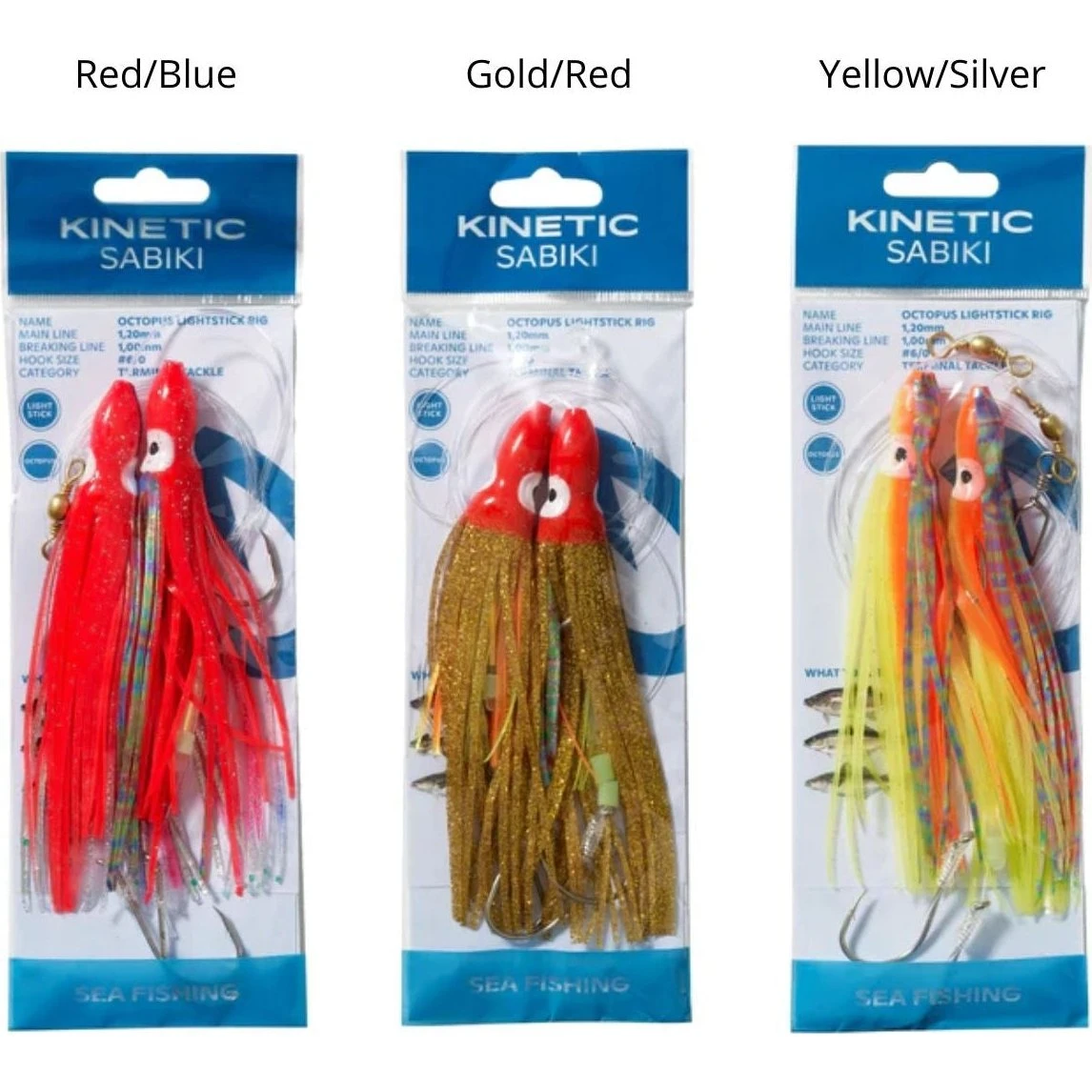 Kinetic Octopus Lightstick Rig #6/0 Blue/Red