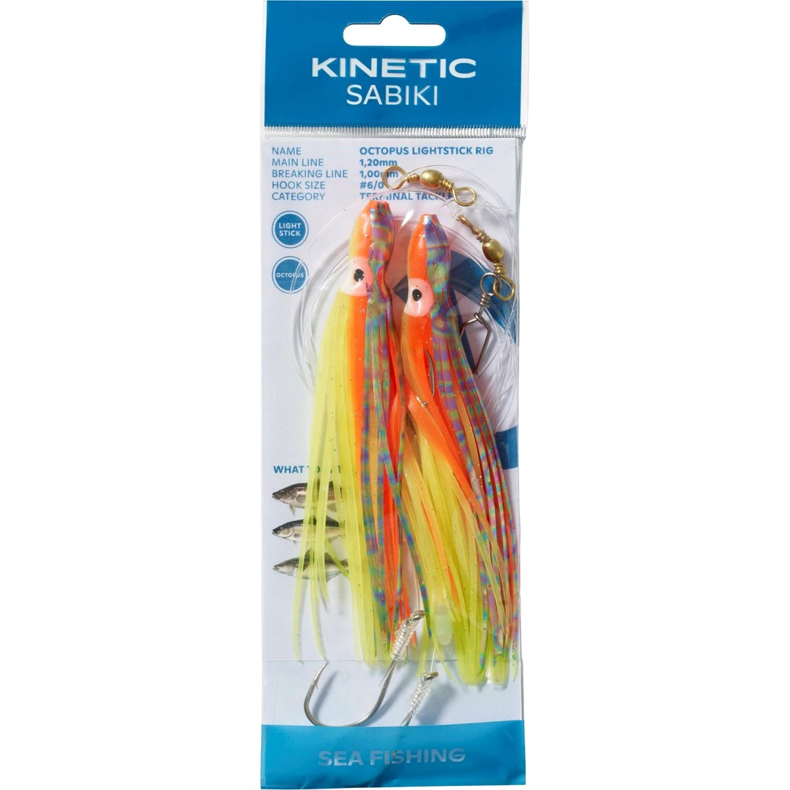 Kinetic Sabiki Octopus Lightstick #6/0 Yellow/Silver