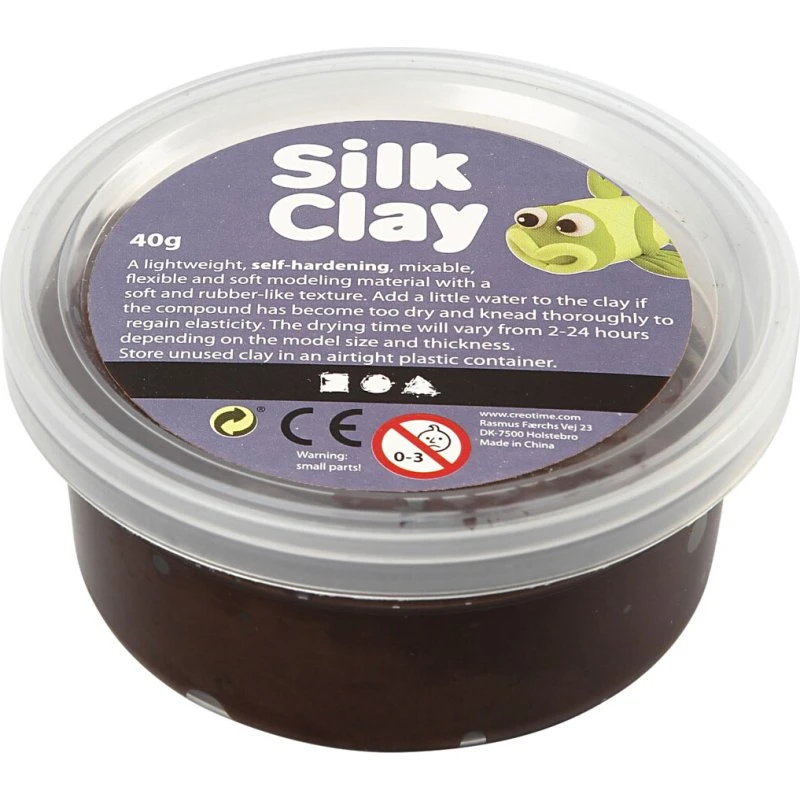 Silk Clay brun - selvhærdende modellervoks 40 g