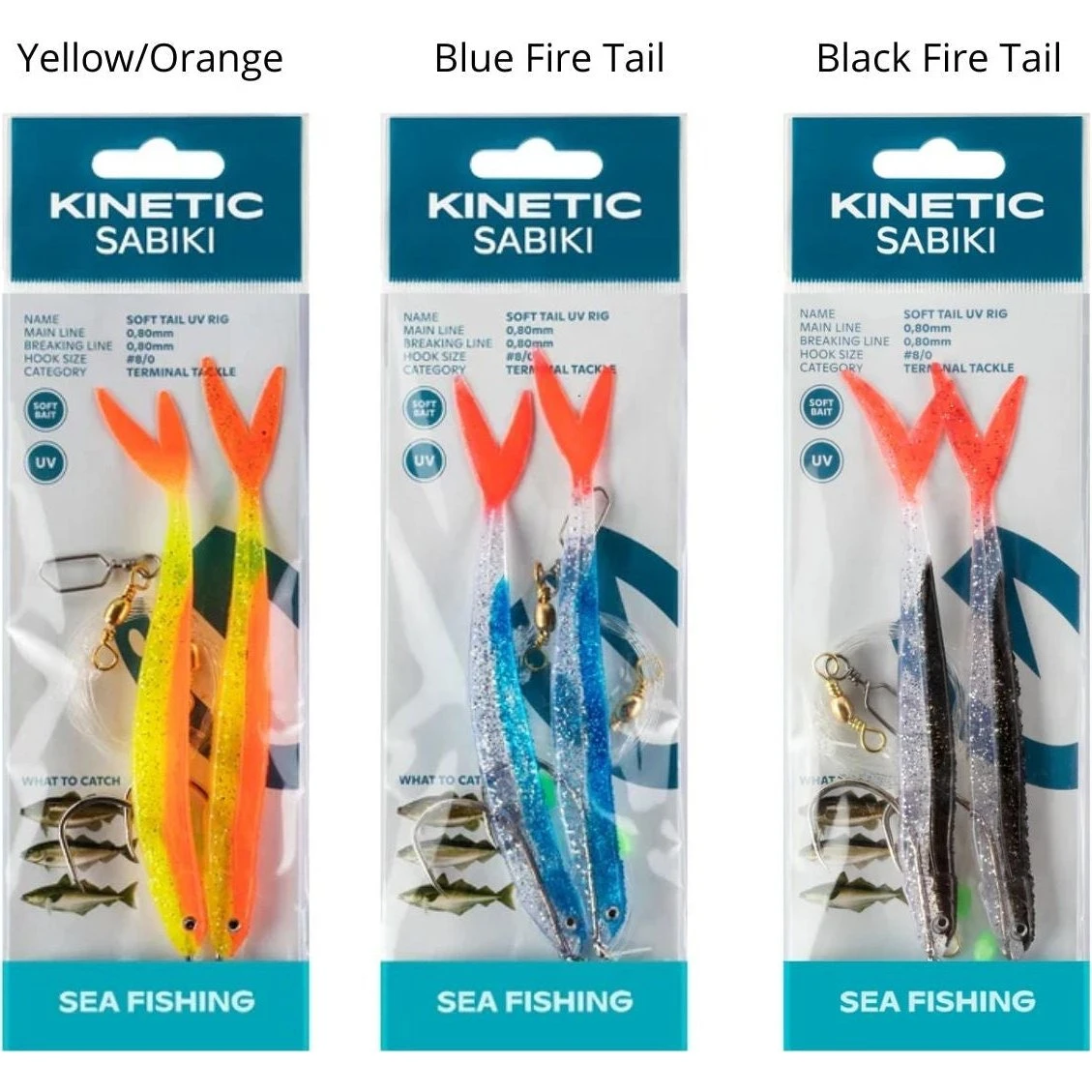 Kinetic Sabiki Soft Tail UV Rig #8/0