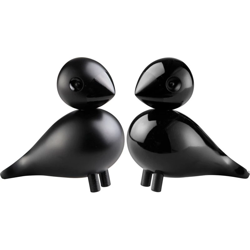 Kay Bojesen Turtelduer - Sort malet bøg (9 cm)