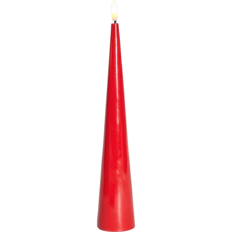 Sirius Sille LED keglelys i rød stearin, 26 cm