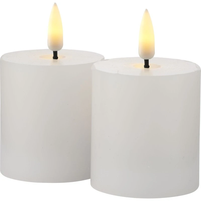 Sirius Sille LED bloklys, genopladelig (2 stk, Ø5xH6,5 cm)
