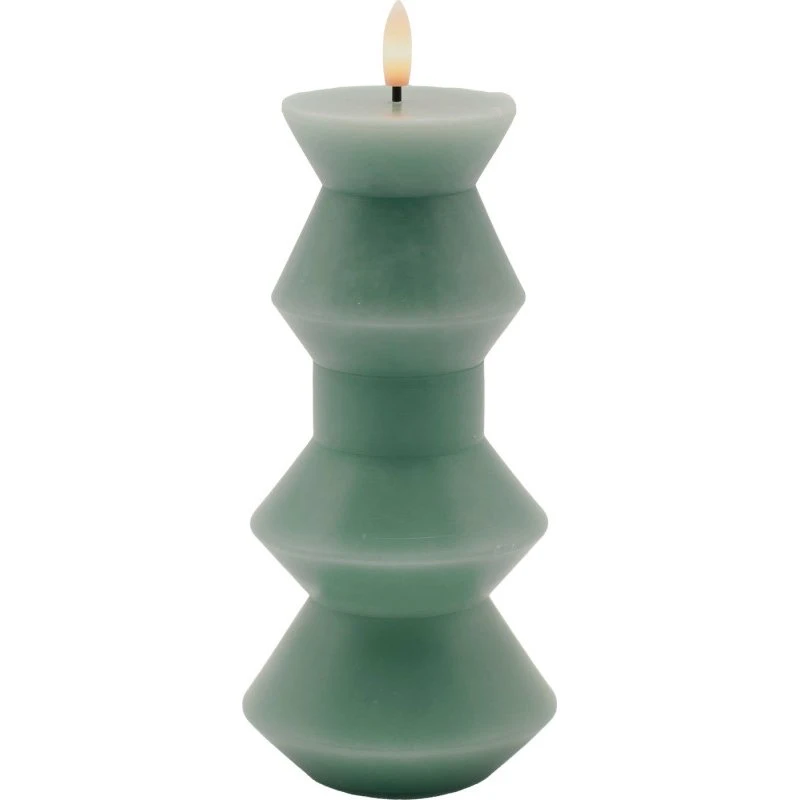 Sirius Sille Nordic Sculpture LED-stearinlys, Sandy Green