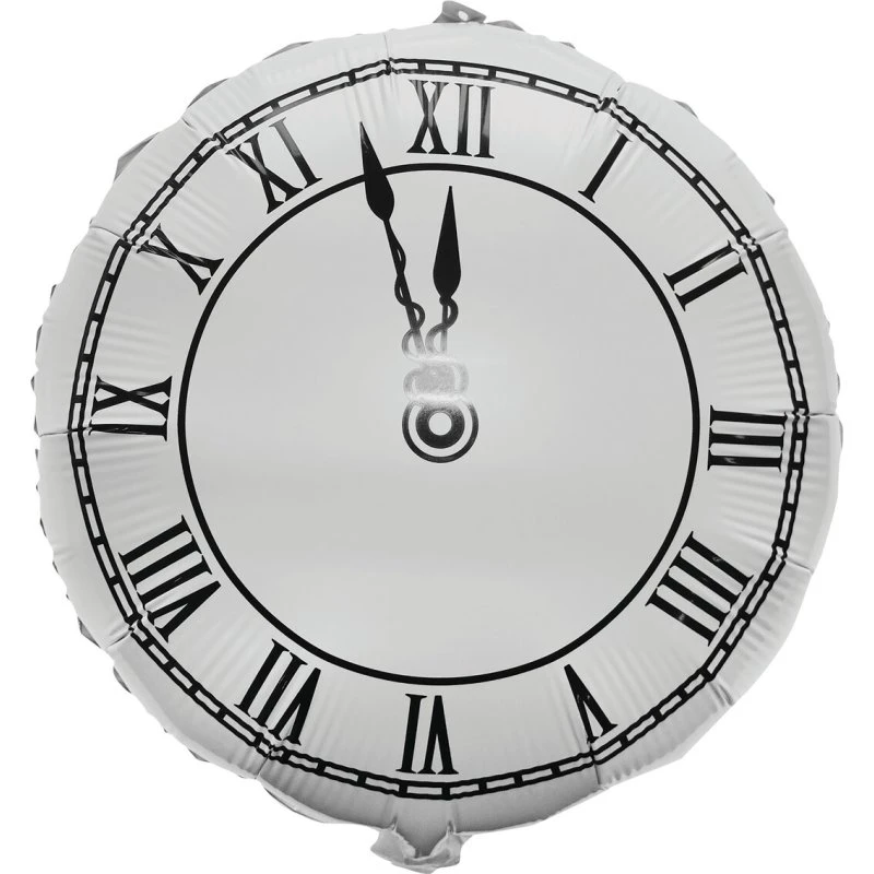 Folieballon Ur 45 cm - Hvid (Scanseason)