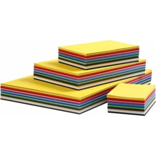 Colortime Kulørt karton, 180g, assorterede formater, 1800 ark