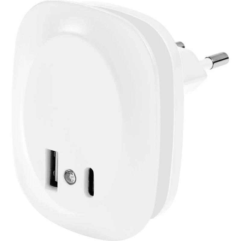 OSRAM Lunetta Edge LED natlampe med sensor & USB-A/C, hvid