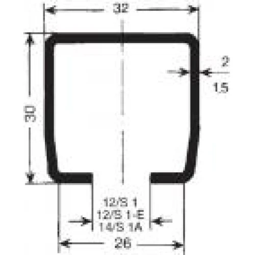 Skinne profil C 1,5 mm - 6 meter (30x32mm) S1 A
