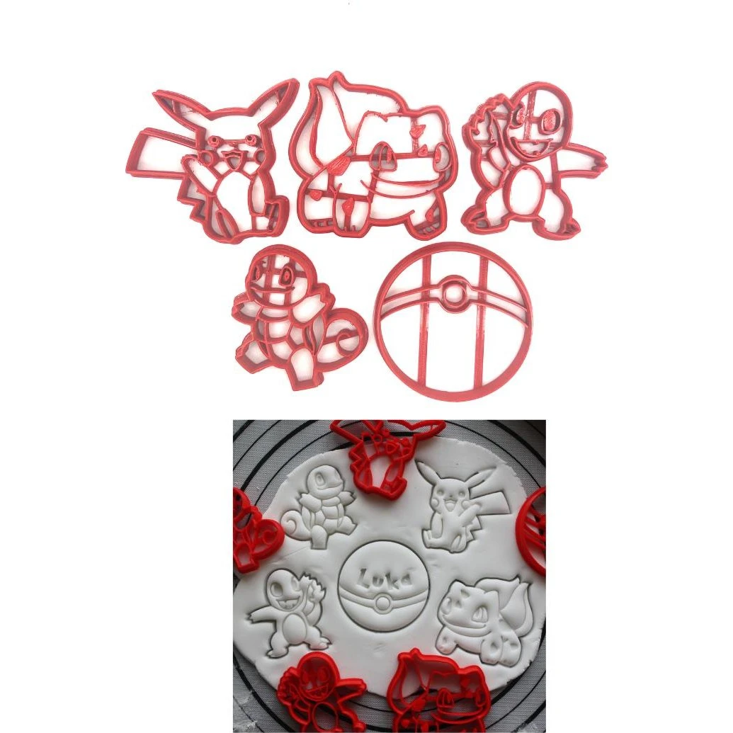 5 stk. Kageudstikkere 8 cm - Mario, Paw Patrol eller Pokemon