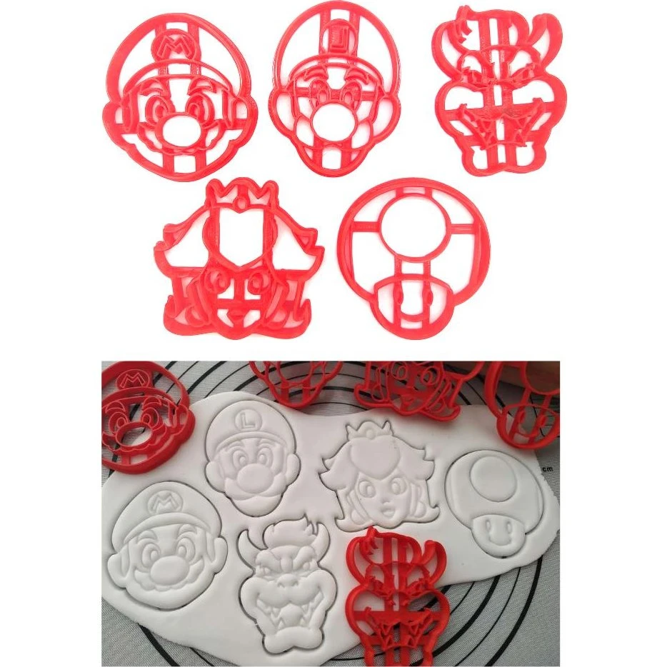 5 stk. Kageudstikkere 8 cm - Mario, Paw Patrol eller Pokemon