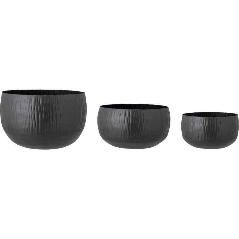 Bloomingville Abisha urtepotteskjuler sæt 3 - sort jern