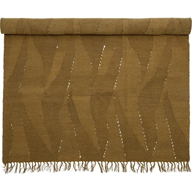 Bloomingville Zola tæppe 140x200 - brun uld/bomuld