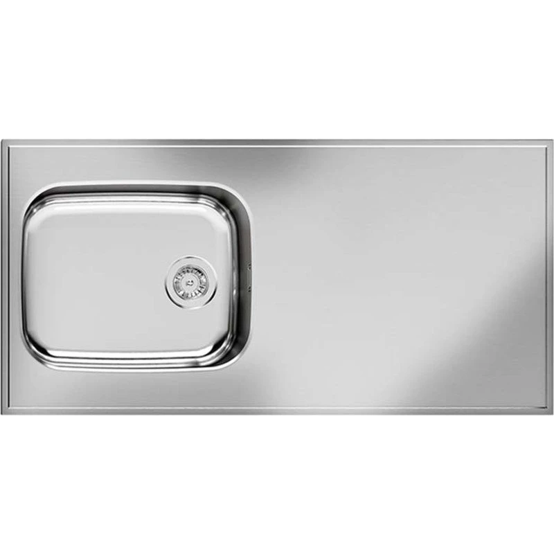Purus Basic F stålbord med vask, 120x60 cm, rustfrit stål