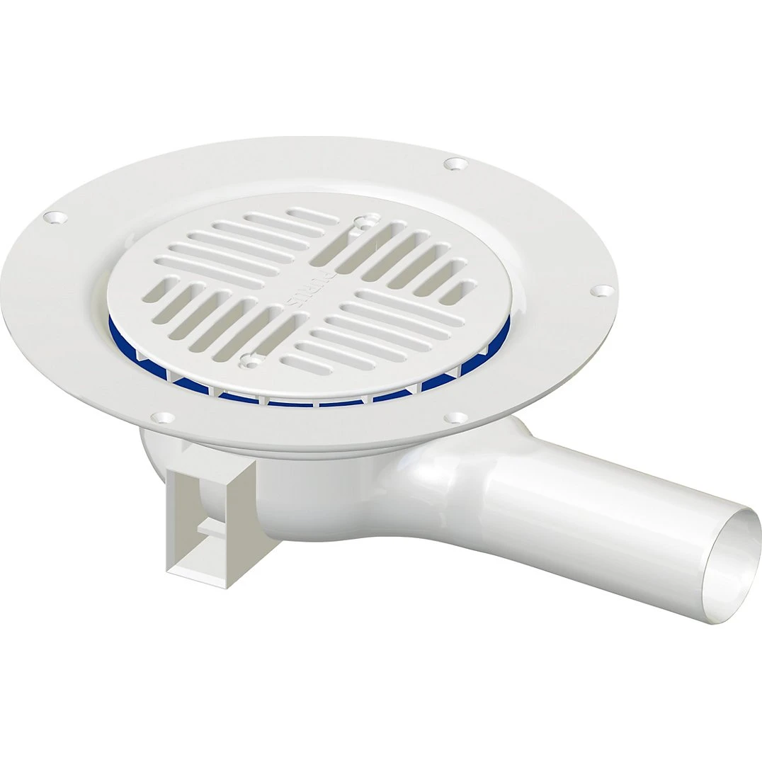 Purus Mini Maxi gulvafløb til vinylgulv, vandret Ø40 mm, hvid