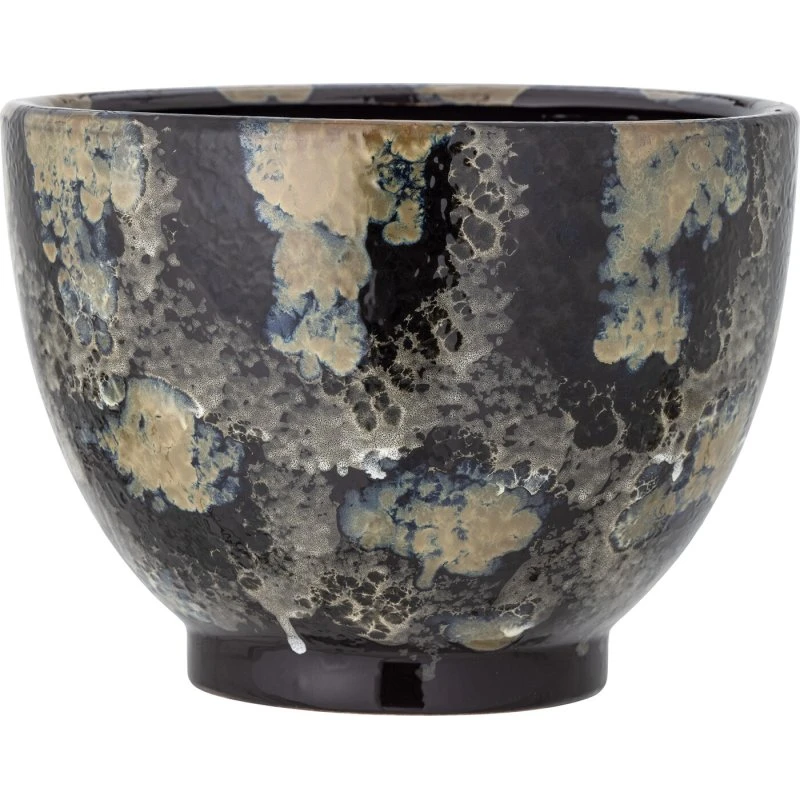 Sayed Urtepotteskjuler – Hånddekoreret stentøj (blå/mørk)