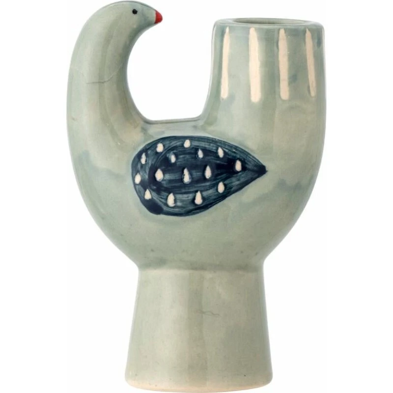 Bloomingville Trudy Lysestage H12,5 cm - Blå stentøj