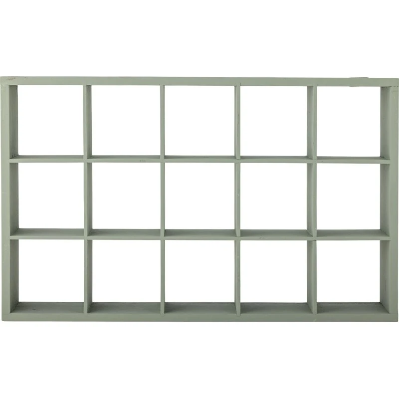 Preston væghylde i fyrretræ - støvet grøn