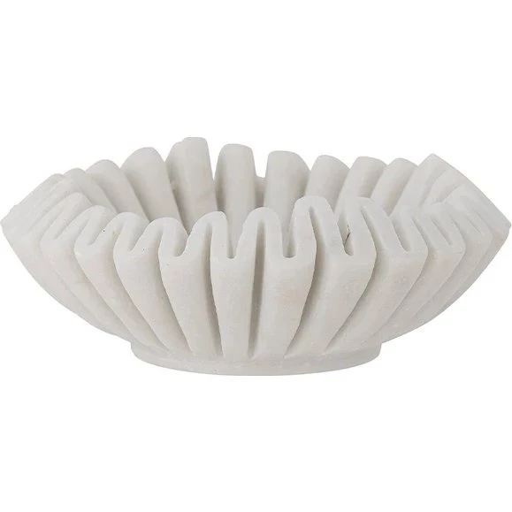 Bloomingville Harmonia skål i hvid marmor Ø17 cm