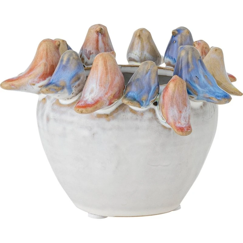 Bloomingville Eanna urtepotte i stentøj Ø12,5 cm - grå