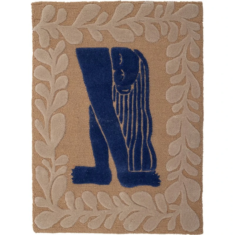 Bloomingville Atle tuftet vægtæppe, blå/terrakotta