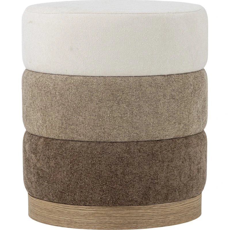 Bloomingville Bilbao Rund Puf – Brun Polyester