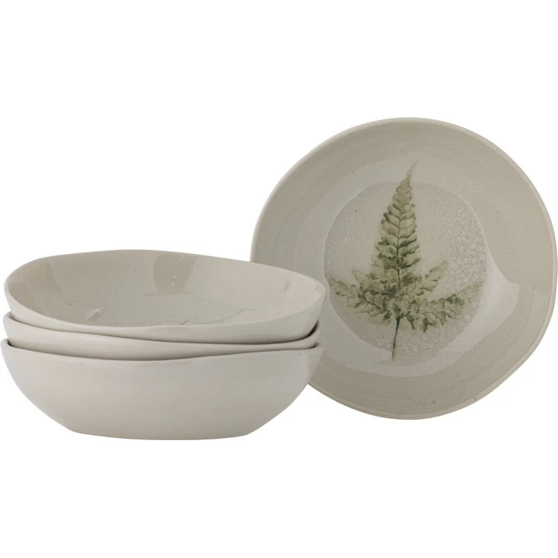 Bloomingville Bea Dyb Tallerken 4 stk - Natur Stentøj