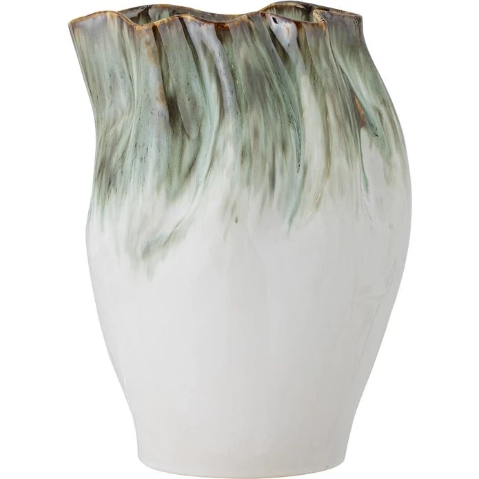 Bloomingville Nisha vase i stentøj - Grøn, 30 cm