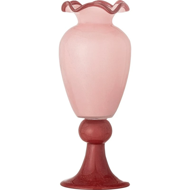 Bloomingville Frills glasvase, rosa 34 cm