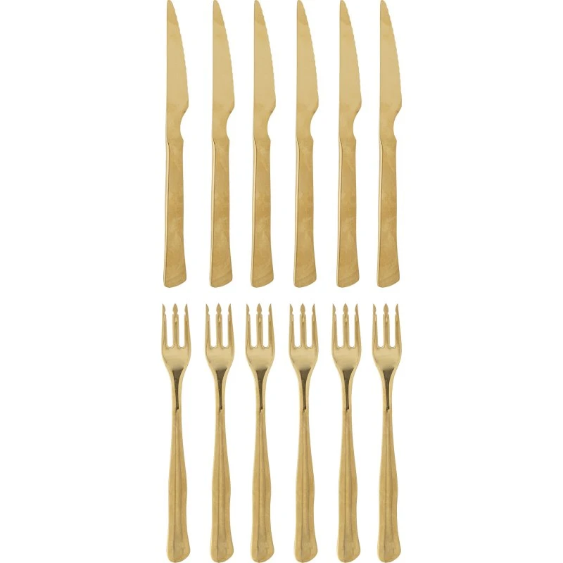 Bloomingville Ollin Grillbestik Sæt 12 dele – Guld, Rustfrit Stål