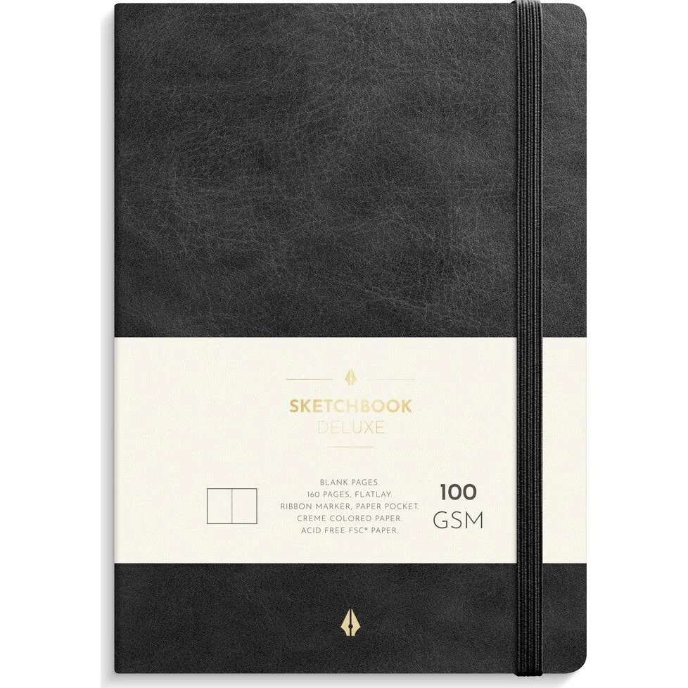 Burde Notebook Deluxe A5 Blank Black