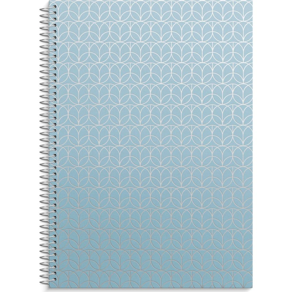 Burde Notebook A4 Circles - Blå med guldfolie
